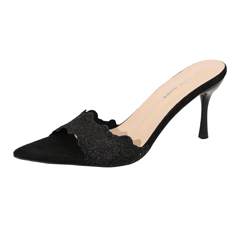 Fashion New Women Sandals Peep Toe Sexy Summer Mules Sandals Women Elegant Thin High Heels Office Party Shoes Women Sandalias De Mujer