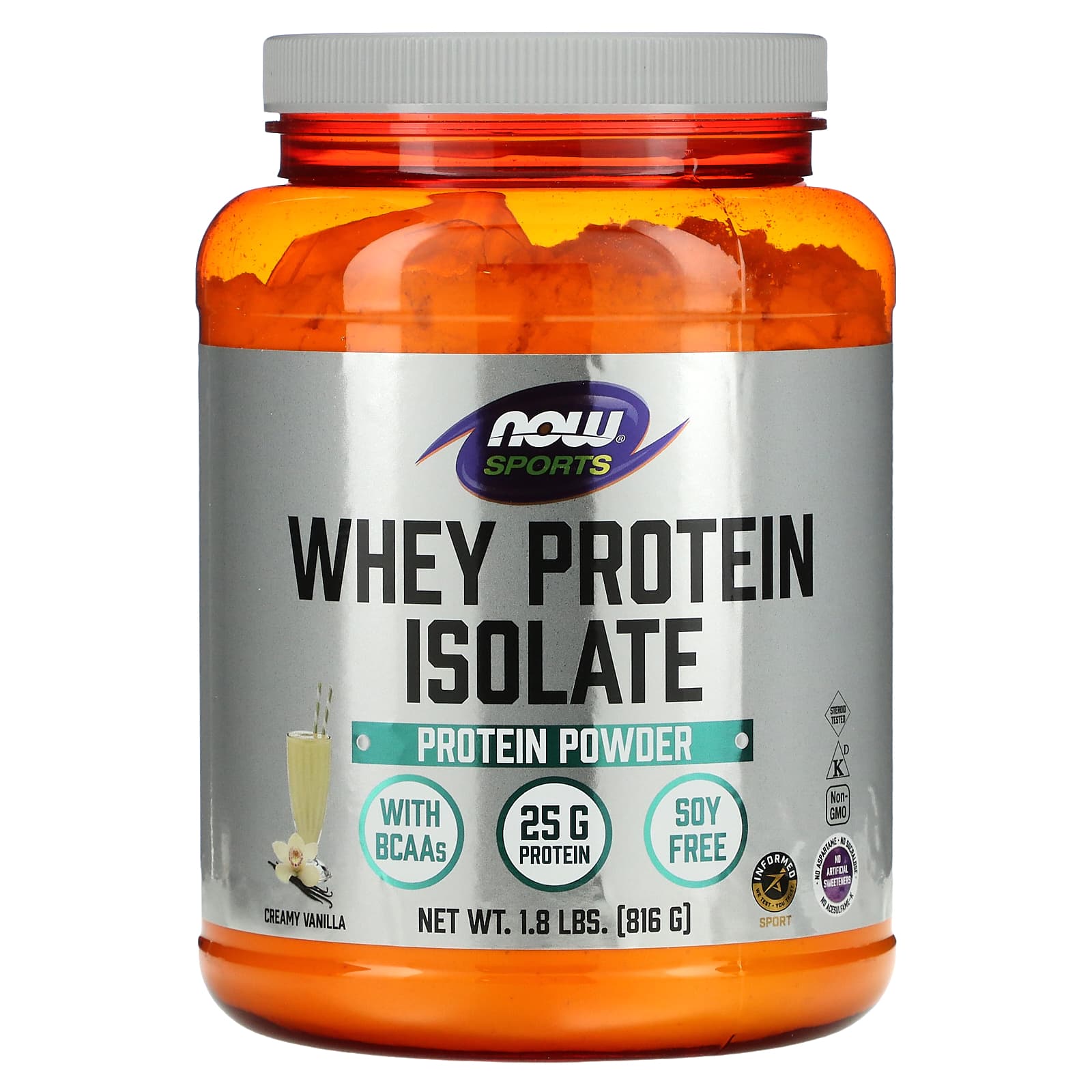 

Sports, Whey Protein Isolate, Creamy Vanilla, 816G (1.8Lbs)