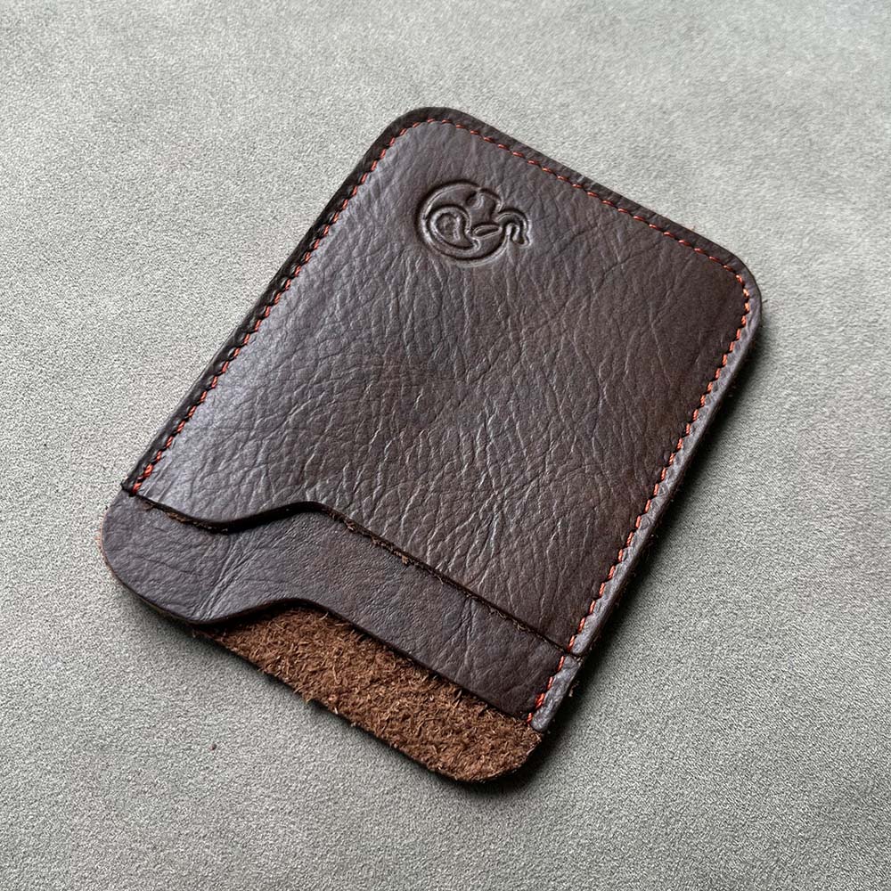 

Тонкий кожаный мужской кошелек для карточек, кожаный чехол для кредитных карт, рукава коричневый