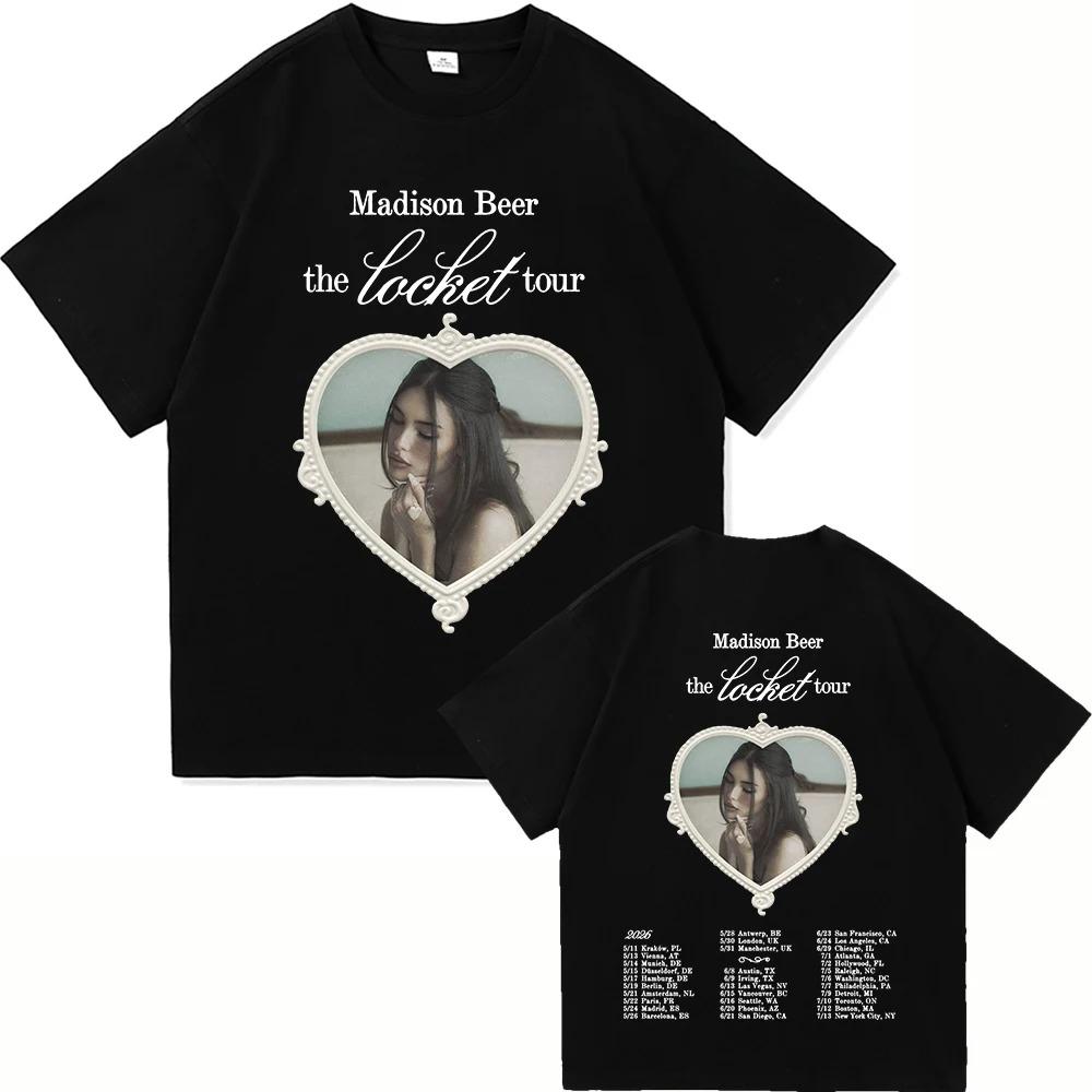 Madison Beer The Locket Tour 2026 Tee Shirt Fashion Menwomen Clothing Harajuku High Quality Tops Vintage Hiphop Cotton TShirts