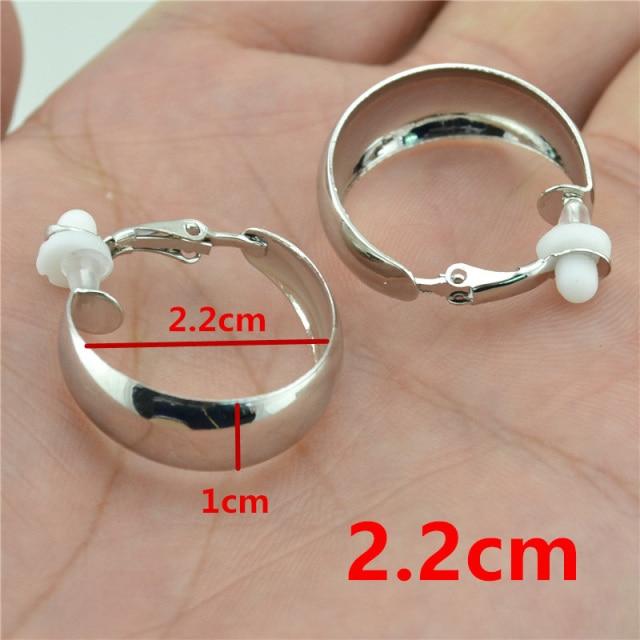 Clip On Earrings Fashionable Jewelry Women Non Pierced Chic Accessories Rose Gold Tone Loop Big Circle Statement Exaggerated Personality Ladies