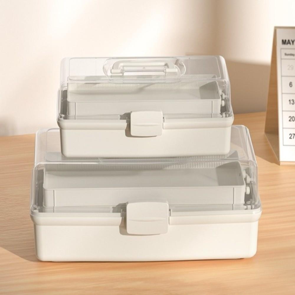 Plastic 3 Layer Storage Box Portable Tackle Box Durable Multipurpose Storage Box  Workspace Storage
