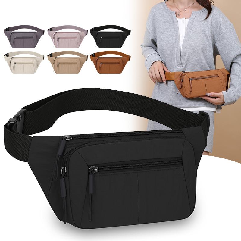 Women's Waterproof Nylon Convertible Waist Pack with Adjustable Strap Large Capacity Crossbody Chest Bag for Outdoor Activities