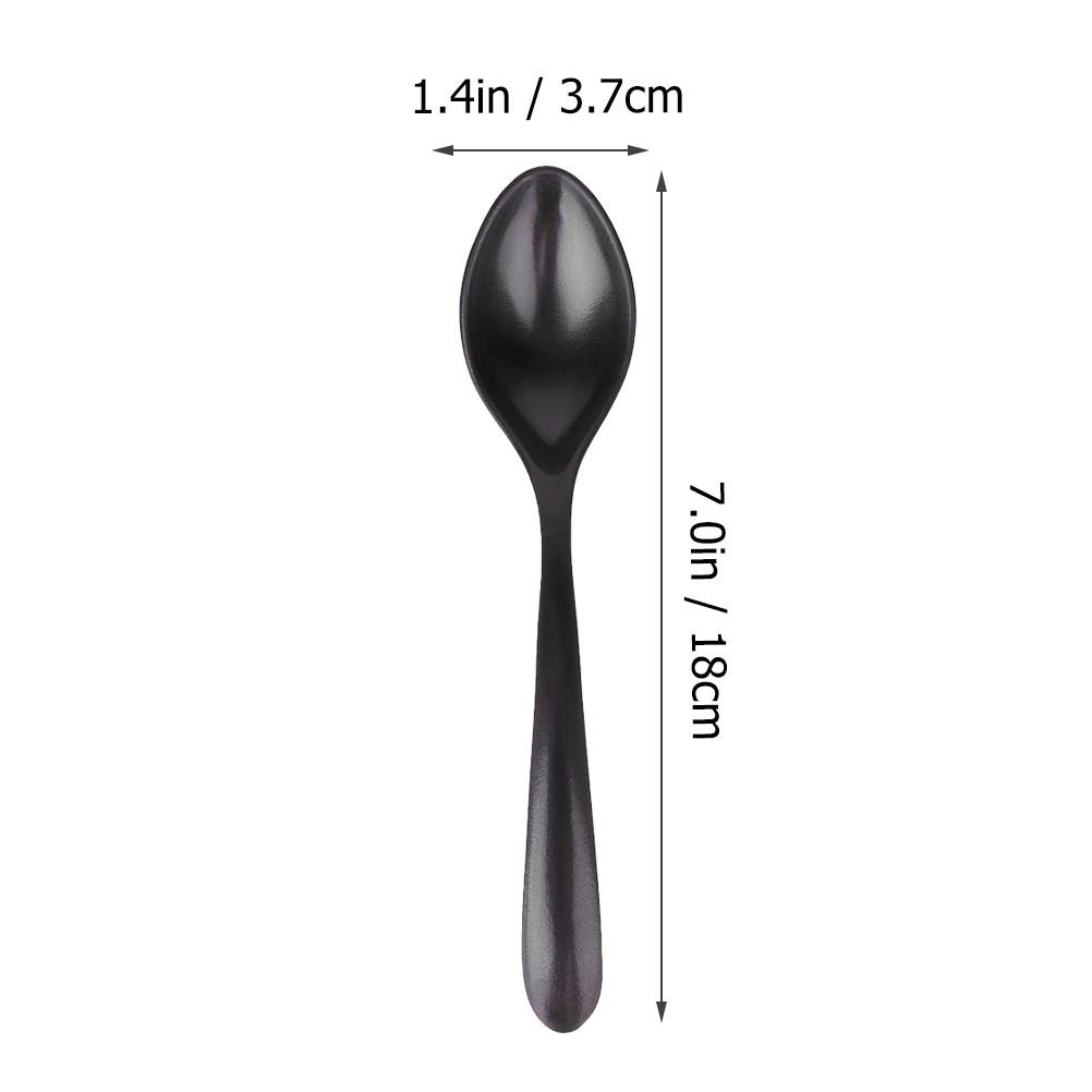 8Pcs Matte Black Soup Ladle Set High End Smooth Surface Ergonomic Handle Spoons for Kitchen Home Hotel Restaurant Porridge Rice