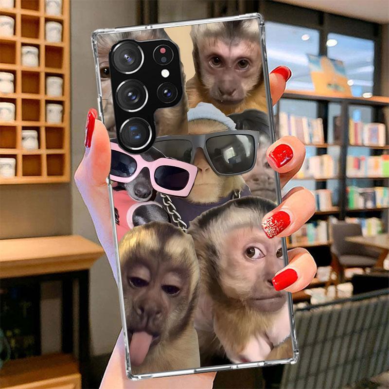 

Monkey Memes Phone Case For Samsung Galaxy S26 S25 Edge S24 Ultra S23 S22 Plus S21 S20 FE Soft Fundas Shell Galaxy S25 S24 S23 S Samsung S23 Ultra