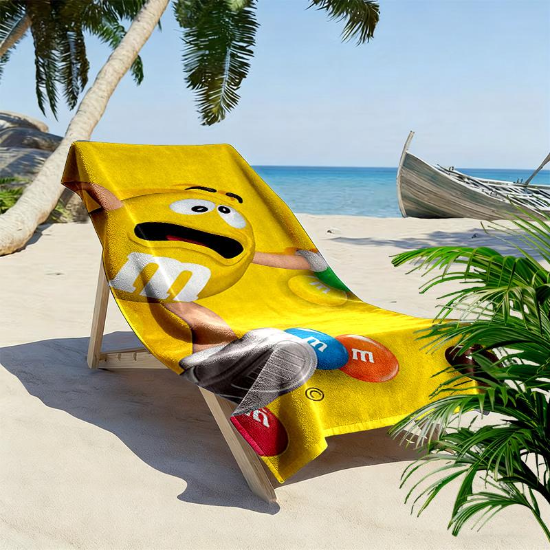 M&M's Print Beach Towel, Large Soft Quick Dry Towel for Beach Camping Swimming