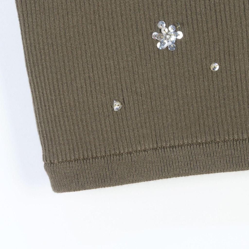 Korean-Style Beaded Jacquard Sleeveless Knit Vest - Slim Fit Pullover Top