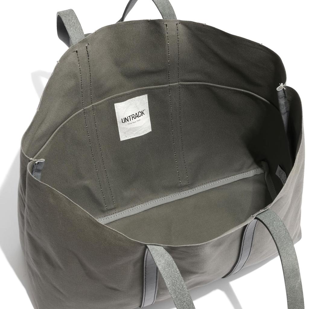 Untrack Park Tote [L] B4 Size, Takeyari Canvas, Leather Handles, Paraffin-Coated, Water-Repellent, 60063