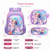 Cute Cartoon Double-Shoulder Backpack with Two-Wheel and Six-Wheel Options, 3-Piece Set for Primary School Students