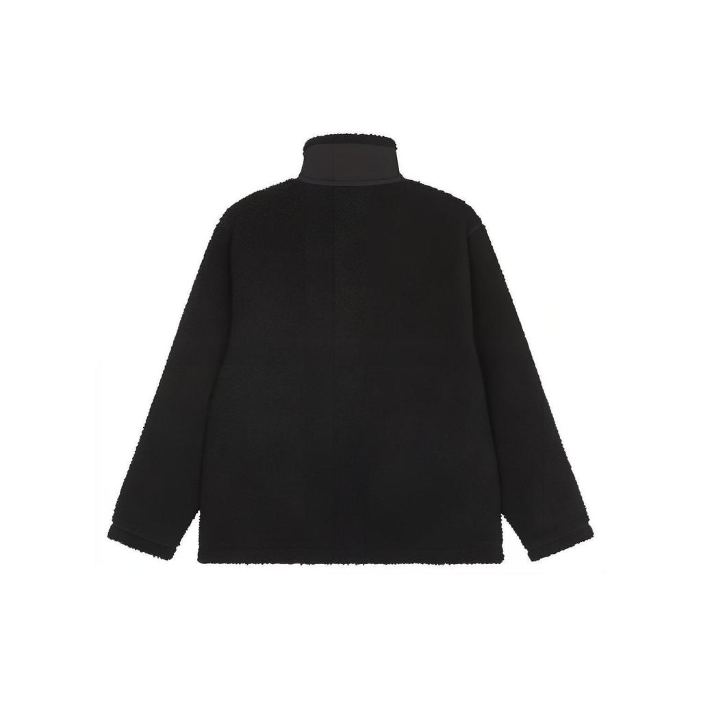New Balance Velvet Jackets Men's Black Stand Collar Moderate (Unisex) Velvet Jackets AMJ23358 BK