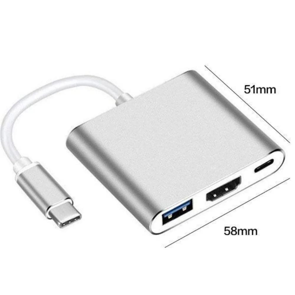 4K Type C Adapter Digital Multiport Hub Type C To Video Connector with USB 3 0 Port and Type C Charging