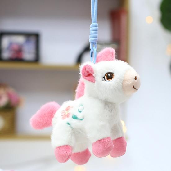 Rainbow Pony Plush Keychain Cute Soft Stuffed Animal Toy for Bag Backpack