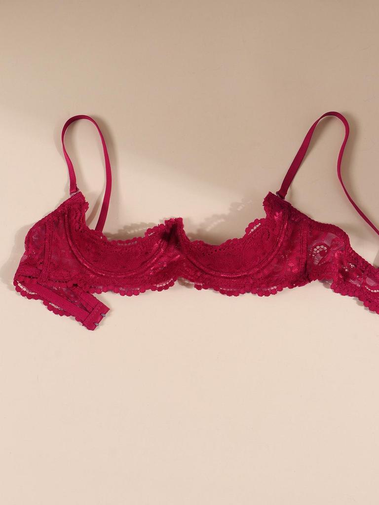 European & American Sexy See-Through Lace Bra - Anti-Sagging, Thin Design for a Flattering Fit