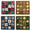 42-Piece Irregular Christmas Ball Ornaments Set (3-6cm) with Paper Box