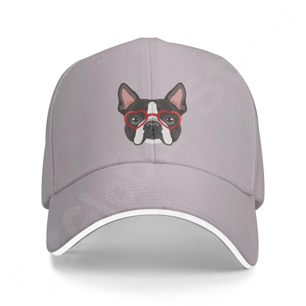 Denim-Kappe, Boston Terrier-Hund, Baseball-Dad-Cap, klassisch gewaschen, 100 % Baumwolle, verstellbar, lässig, Sport, für Unisex, Damen, Mütze