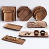 Solid Wood Dessert Plate Japanese Style Irregular Wooden Tray Plate Tableware Heat Resistant Dried Fruit Snack Plate Cafe Use