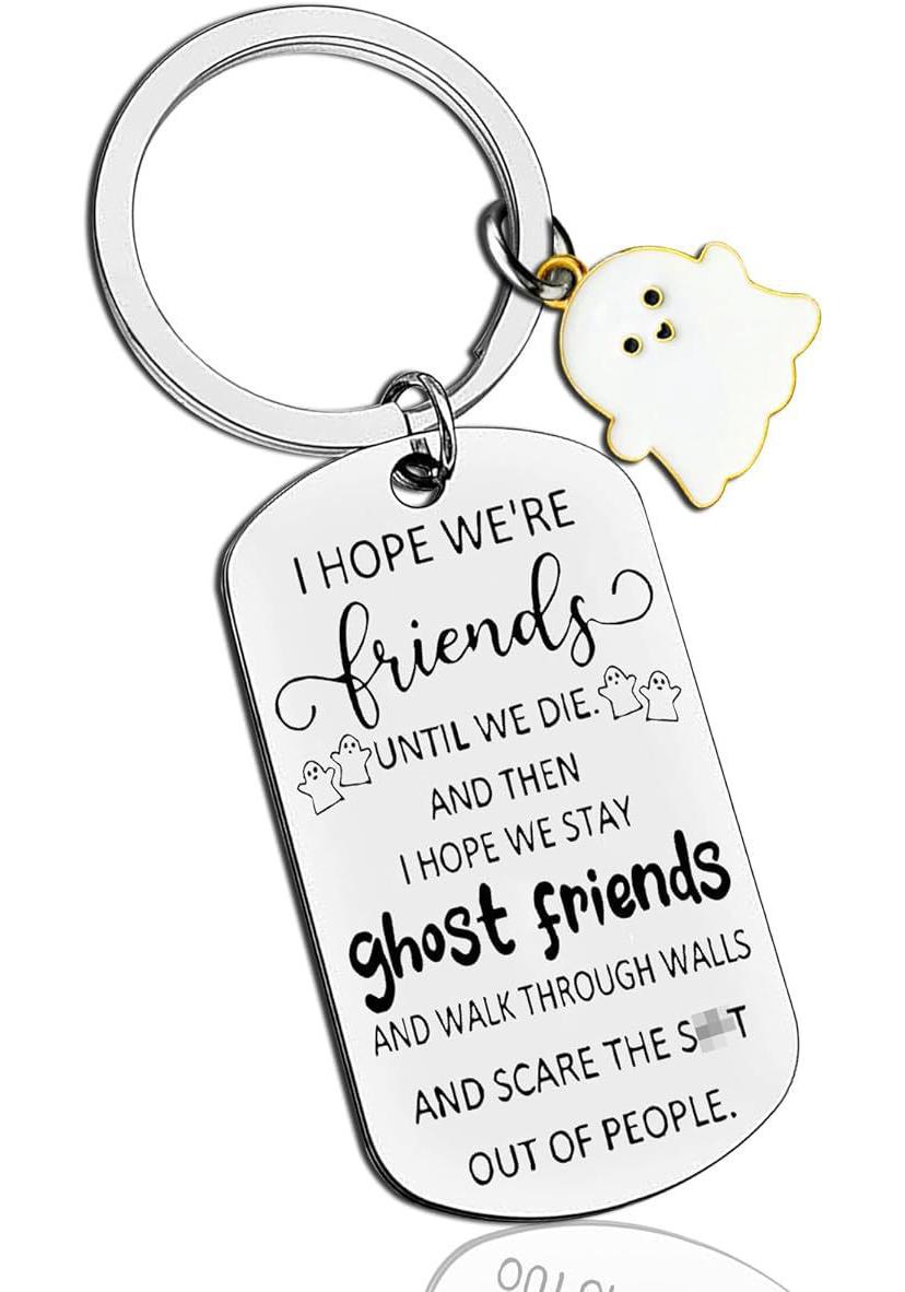 Stainless Steel Engraved Dog Tag Pendant Keychain - Military Style Best Friend Gift