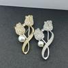 New Rose Brooch Tulip Flower Pin Anti Glare Suit Chest Flower Collar Needle Electroplated Jewelry