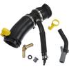 LR049990/LR045239 Thermostat Tube & Heater Outlet Hose for Land Rover Range Rover, Discovery, Defender / Black Rubber & Metal / 1 Set