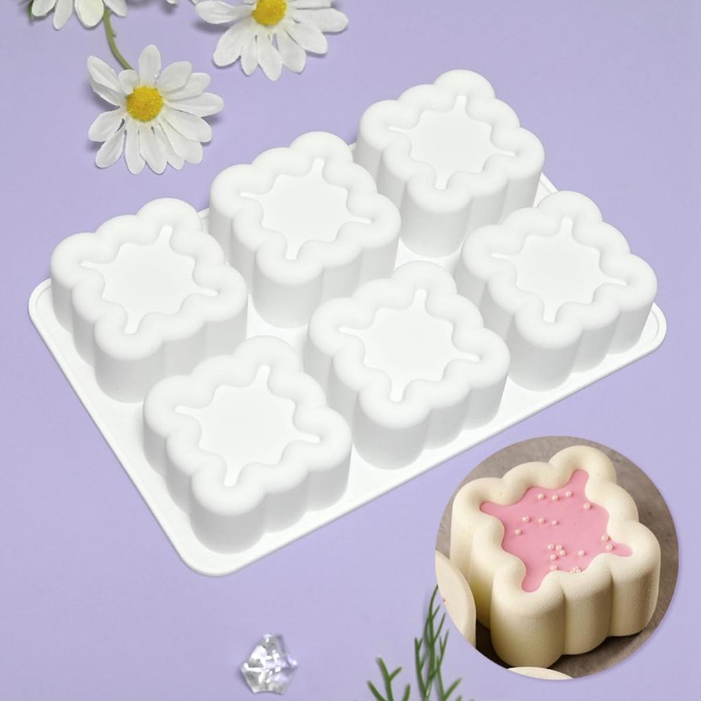 Silicone Mousse Cake Mold Square Flower Easy Using Non-stick Chocolate Dessert Baking Mold for Cake Decorating DIY Bakeware Tool