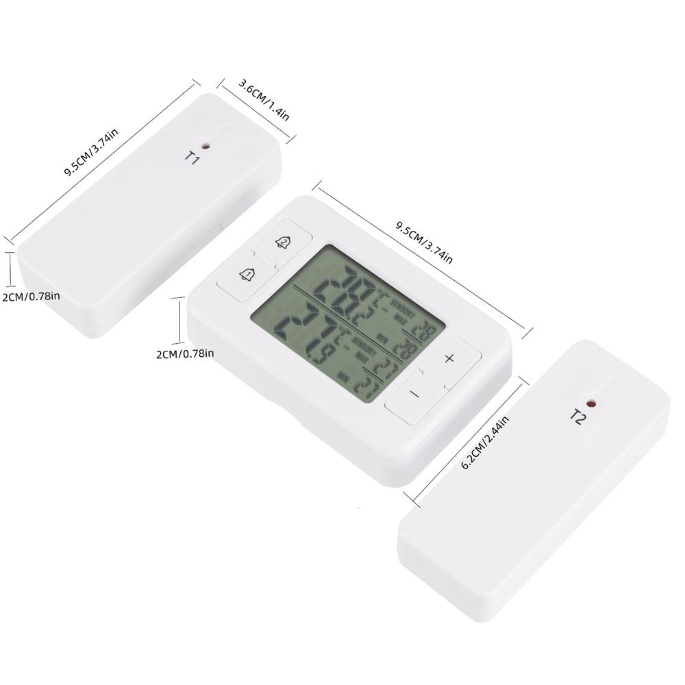 Termometro Digitale Wireless per Frigorifero Precisione Monitor Registratore Temperatura Congelatore Domestico Sensore di Temperatura -40℃~60℃ Allarme