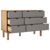 Vidaxl Szafka Z Szufladami Otta, Brązowo-Szara 111X43X73,5 Cm, Sosna