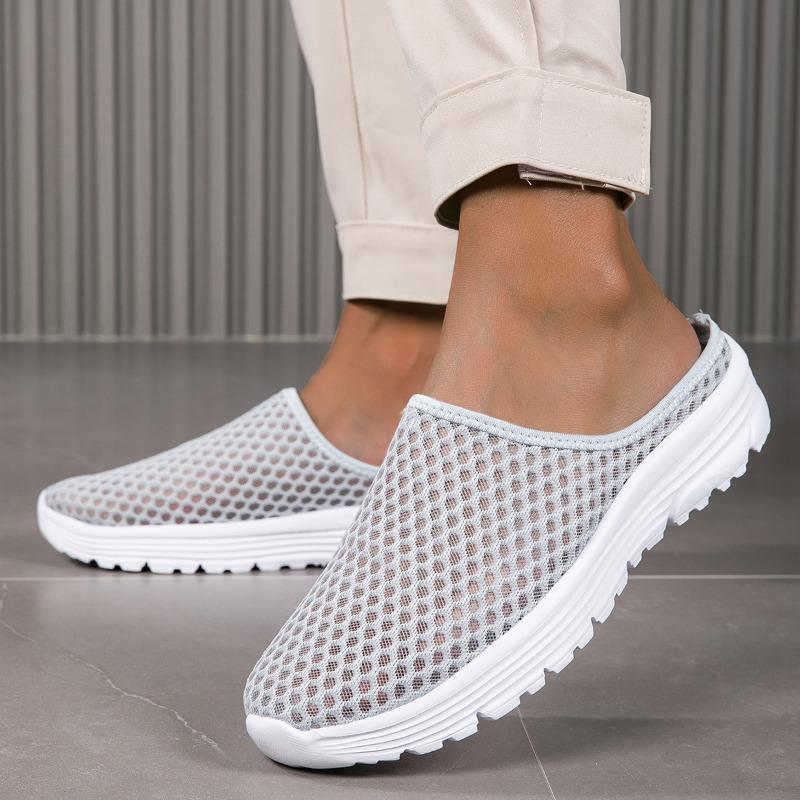 Women's Backl Walking Sneakers Summer Girls' Footwear Slip-on Mules Shoes Comfort Casual Travel Mule Slippers for Girl