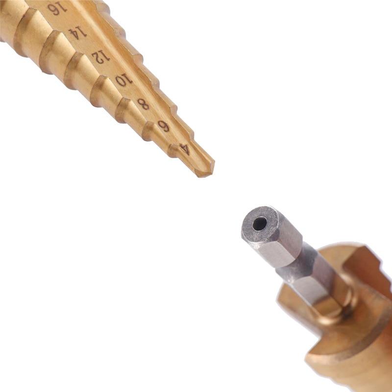 3 Teile/satz 3-12mm 4-12mm 4-20mm HSS Gerade Nut Schritt Bohrer bit Titan Beschichtet Holz Metall Loch Cutter Core Bohren Werkzeuge Set