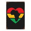 African Heart Metal Wall Art Sign 8x12 Inches Vintage Decor for Living Room