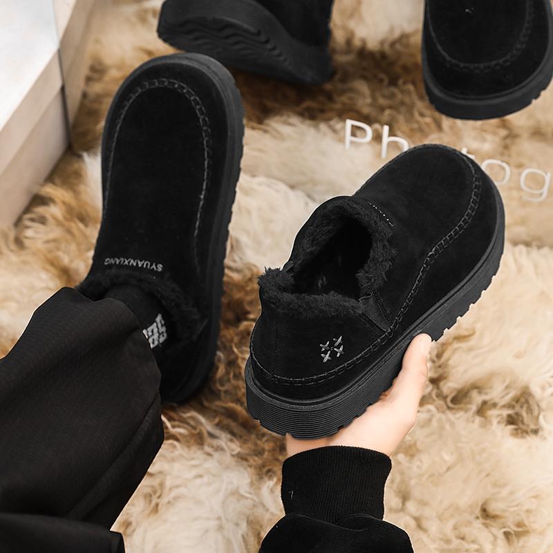 Men's new winter casual fashion student anti slip wear-resistant thick soled outdoor cotton shoes plush comfort indoor tide shoe