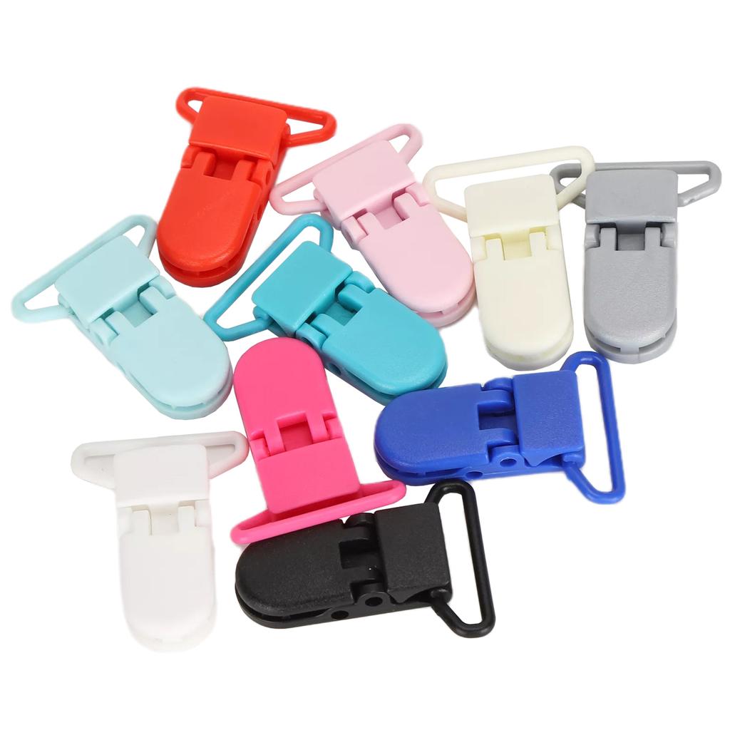 10Pcs Suspender Clips Nylon Material Colorful Fix Locking Duckbill Sling Clip with Buckle