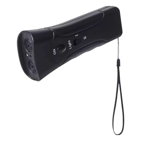 Yousheng Ultrasonic Dog Repeller Long Battery Life Powerful Frequency Super Bright LED Black Double-head Control ABS Anti-Barking Pet Dog Repeller for