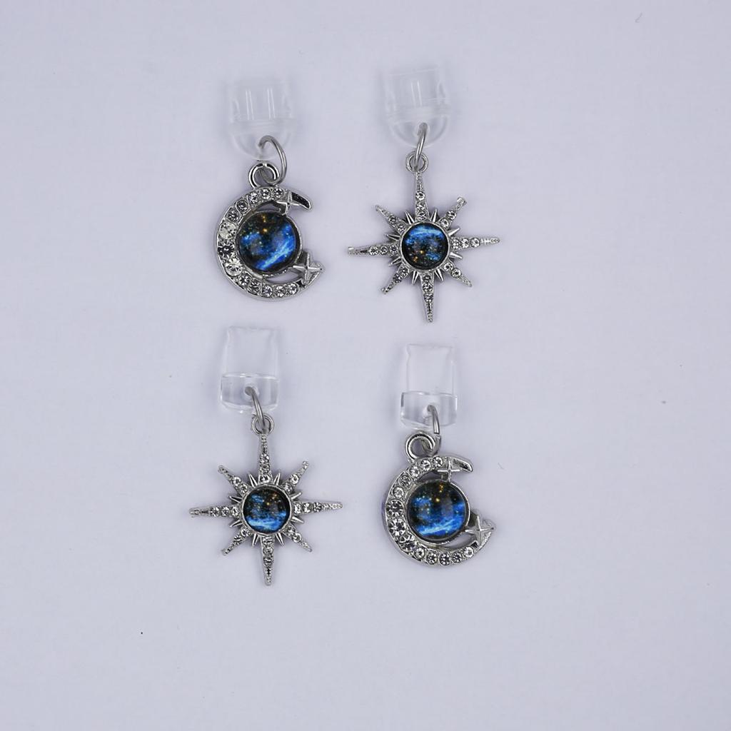 Blue Planet Moon And Star Shaped Mobile Phone Dust Plug Pendant Hanging Decoration Accessories For Iphone Type-c Port Lanyard