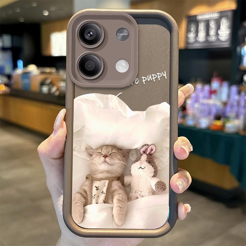 Funny Cute Cat Phone Case For Redmi Note 13 12 Pro Plus Note 13 12 11 10 9 Pro 14C 12C 10C 9C A3 A2 A1 Silicone Shockproof Cover