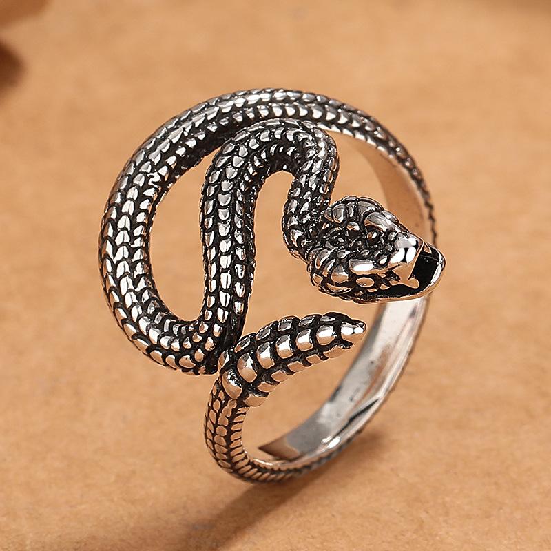 

Персонализированное кольцо-змейка в ретро-стиле для мужчин и женщин, тренды ремесла, открытое кольцо