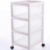 Transparent Kitchen Storage Cabinet with Wheels: Multi-Layer Organizer for Fruits and Vegetables