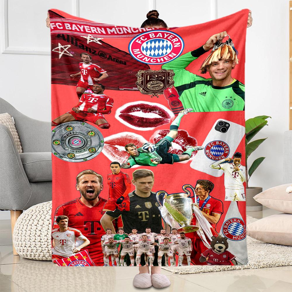 Bayern Munich Blanket Soft & Cozy Suitable for Office Chair Sofa Bedding for All Seasons Stylish Decor Perfect Gift for Relatives and Friends