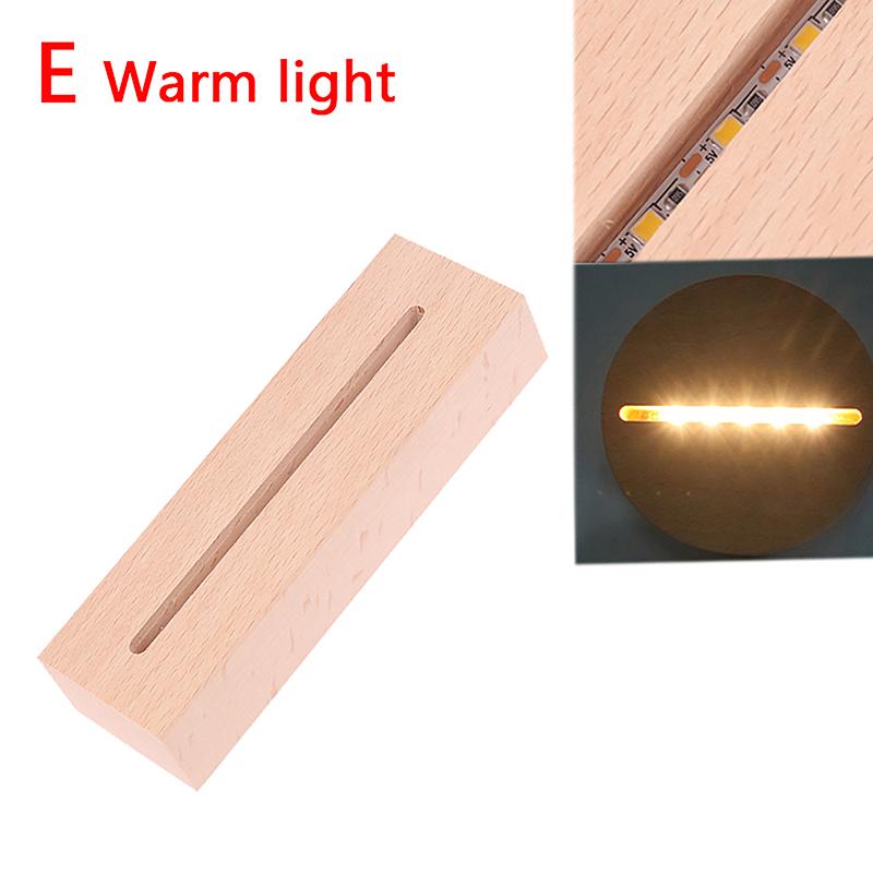 

Светодиодная подставка на батарейках Aaa с деревянной основой для акрилового ночного светильника, подставка для дисплея с подсветкой из дерева