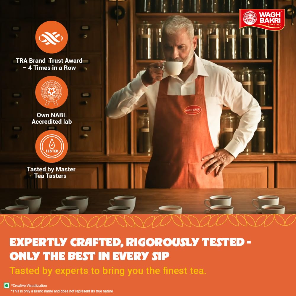 Wagh Bakri Premium Leaf Tea 1 Kg Pack For Rich Aroma Strong Taste And Classic Assam Black Tea Experience