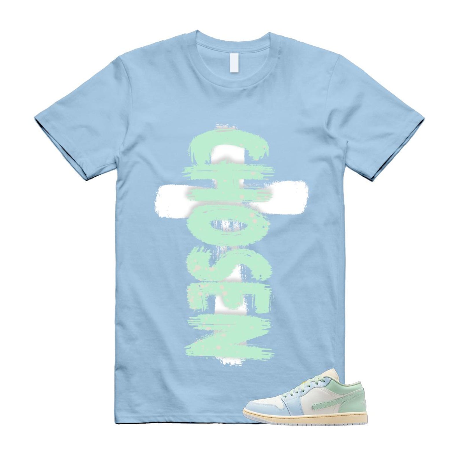 1 Sail Jade Aura Muslin White Ice Blue Mint T Shirt Match CHOSEN M