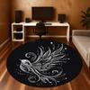 1pc bird flower Round Chair mat Area Rug - Non-Slip, Floor Mat for Office, Bedroom, and Indoor Decor -1002039