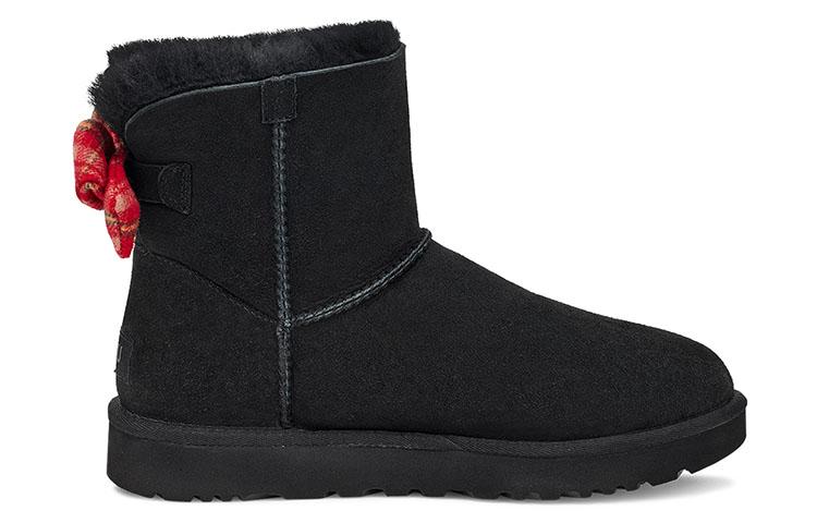 Women's Boots UGG Bailey Bow Plaid Ribbon Cow Split Leather Thermal Abrasion Resistant Thermal Abrasion
