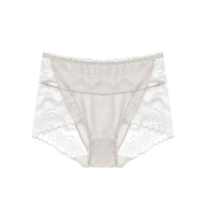 Splicing Unterwäsche Damen Spitzen-Slips Hochtailliert Gerafft Baumwolle Hüftumschließend Unterhose Atmungsaktiv Elegant Damen-Slips
