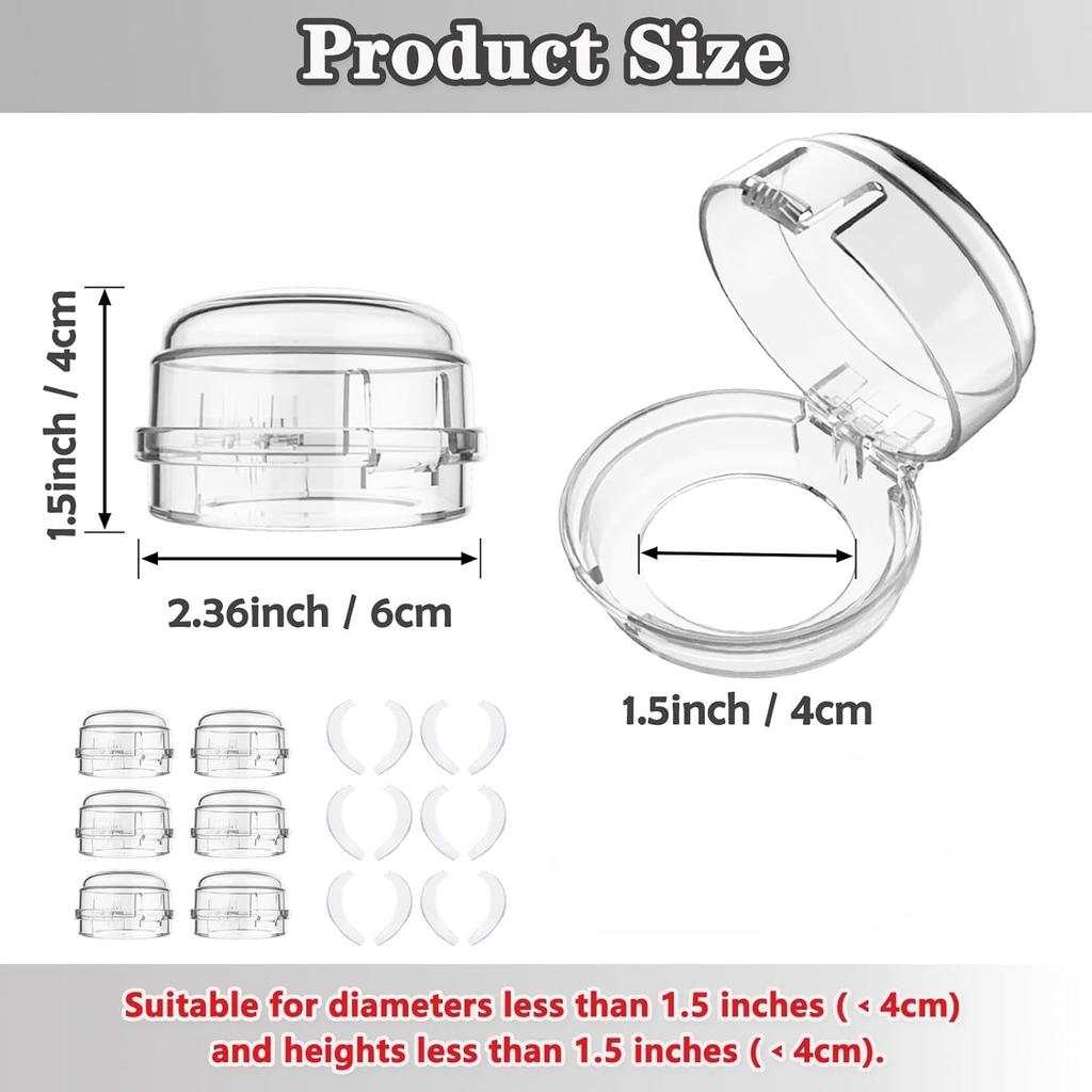 Universal Gas Stove Knob Safety Cover with Anti-Touch Safety Lock Design To Effectively Prevent Accidental Ignition