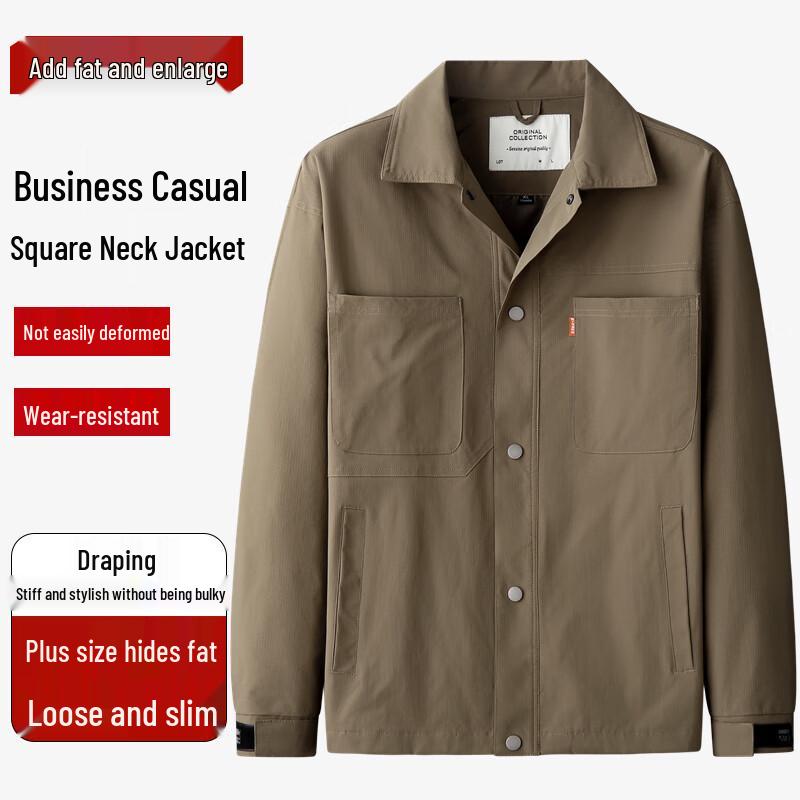 

DIBINZE Men s Plus Size Shirt Collar Business Casual Jacket 7XL