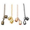 10Sets 3-10mm Lobster Clasps Hooks Tassel Leather End Tip Caps Tail Chain Connectors For DIY Bracelets Necklace Jewelry Making