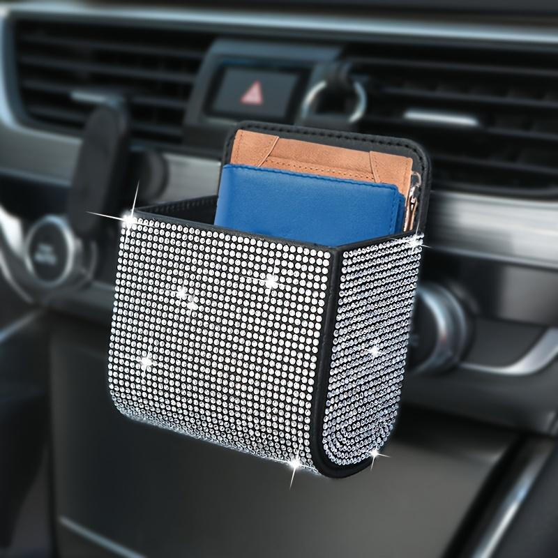 1PC Shiny Car Storage Box Rhinestone Storage Box Shiny Car Interior Decoration Fashion Design Car Put Mobile Phone ID Storage Box