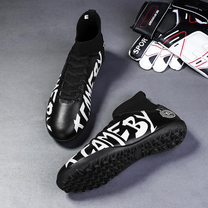 31-48 Men's Elastic Sock Mouth Football Boots Rubber Soft Sole Short Spikes Youth Boys Football Shoes