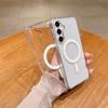 Magnetic Case For MagSafe Cover for Samsung Galaxy S23 S22 S21 S20 Plus S24 FE S25 Edge Ultra Transparent Shockproof Clear Cover