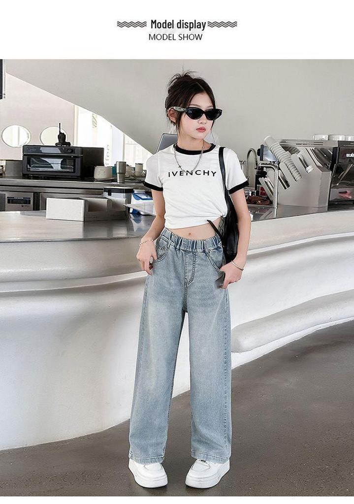 Girls' Tencel Breathable Wide Leg Summer Pants - Medium/Large, Soft & Stylish